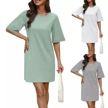 Женский повседневный сарафан длиной до колена, модное удобное платье M чёрный