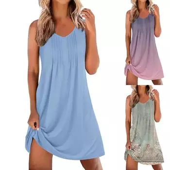 Женский повседневный сарафан длиной до колена, модное удобное платье M чёрный