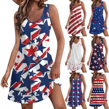 Женский повседневный сарафан с карманами, летнее пляжное платье в стиле бохо, блузки с цветочным принтом для женщин, футболки, платье с v-образным вырезом, свободные платья-майки L чёрный