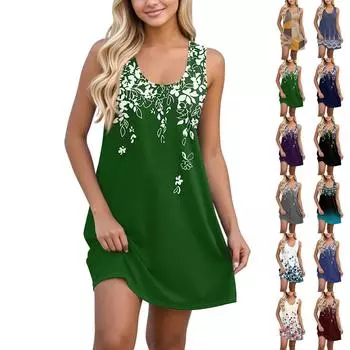 Женский повседневный сарафан с карманами, летнее пляжное платье в стиле бохо, цветочные блузки для женщин, футболки, платья с V-образным вырезом, свободные платья-майки в полоску L бежевый