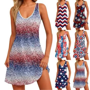 Женский повседневный сарафан с карманами, летнее пляжное платье в стиле бохо, блузки с цветочным принтом для женщин, футболки, платье с v-образным вырезом, свободные платья-майки XXL винный