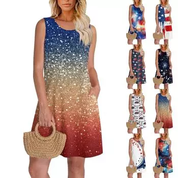 Женский повседневный сарафан с карманами, летнее пляжное платье в стиле бохо, праздничные платья для женщин, платья-майки S красный