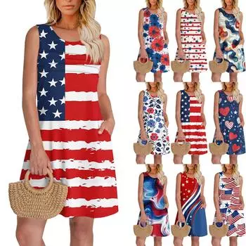 Женский повседневный сарафан с карманами, летнее пляжное платье в стиле бохо, праздничные платья для женщин, платья-майки XXL