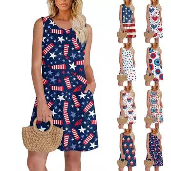 Женский повседневный сарафан с карманами, летнее пляжное платье в стиле бохо, праздничные платья для женщин, платья-майки L красный