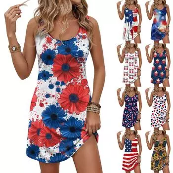 Женский повседневный сарафан с карманами, летнее пляжное платье в стиле бохо, футболки, платья с круглым вырезом, свободные платья-майки XL