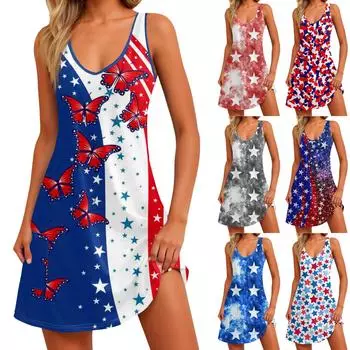 Женский повседневный сарафан с карманами, летнее пляжное платье в стиле бохо, блузки с цветочным принтом для женщин, футболки, платье с v-образным вырезом, свободные платья-майки L