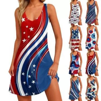 Женский повседневный сарафан с карманами, летнее пляжное платье в стиле бохо, блузки с цветочным принтом для женщин, футболки, платье с v-образным вырезом, свободные платья-майки XL