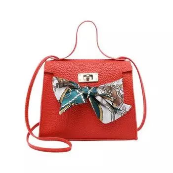 Женский повседневный шелковый шарф с бантом, квадратная сумка через плечо, дорожная сумка на плечо коричневый