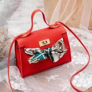 Женский повседневный шелковый шарф с бантом, квадратная сумка через плечо, дорожная сумка на плечо чёрный