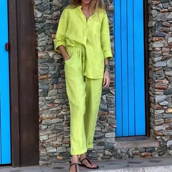 Женский повседневный широкий комплект из 2 предметов XL синий