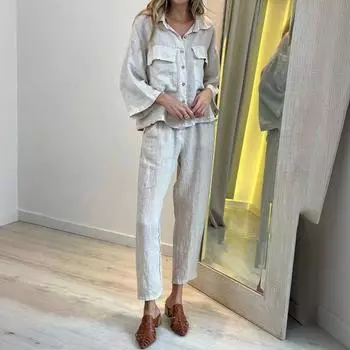 Женский повседневный широкий комплект из 2 предметов L синий