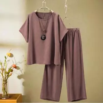 Женский повседневный широкий комплект из 2 предметов XL синий