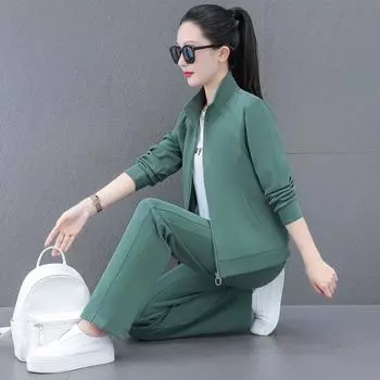 Женский повседневный спортивный костюм Тройка Весна Осень Большой размер Женская мода Одежда XXXXL