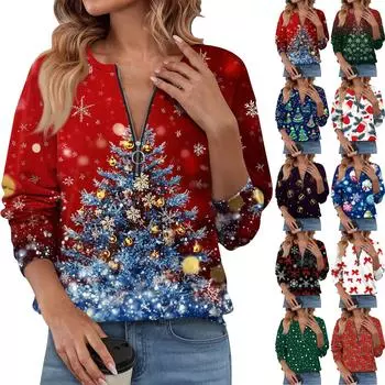 Женский повседневный свитер с длинным рукавом, на молнии, с принтом цветов, свитшот, повседневная верхняя одежда на осень XL синий