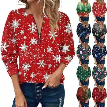 Женский повседневный свитер с длинным рукавом, на молнии, с принтом цветов, свитшот, повседневная верхняя одежда на осень XXL синий