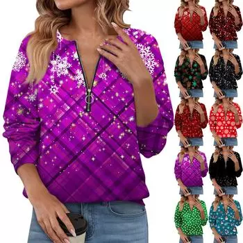 Женский повседневный свитер с длинным рукавом, на молнии, с принтом цветов, свитшот, повседневная верхняя одежда на осень L