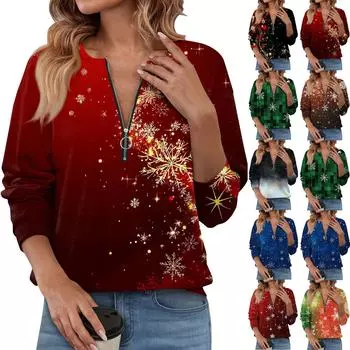 Женский повседневный свитер с длинным рукавом, на молнии, с принтом цветов, свитшот, повседневная верхняя одежда на осень M