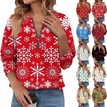 Женский повседневный свитер с длинным рукавом, на молнии, с принтом цветов, свитшот, повседневная верхняя одежда на осень L