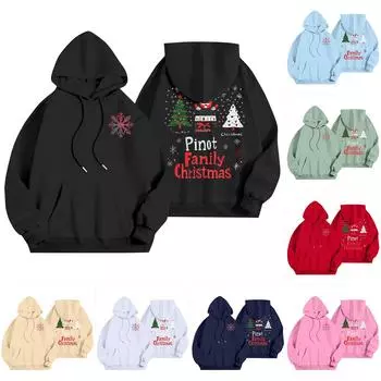 Женский повседневный свитер с длинным рукавом, рождественский принт, капюшон, толстовка с карманами XXXL бежевый