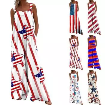 Женский повседневный свободный комбинезон с длинными брюками и пуговицами без рукавов с карманами L