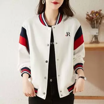 Женский повседневный свободный топ на осень и зиму M белый