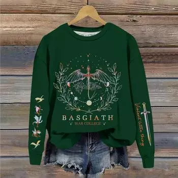 Женский повседневный свободный топ с круглым вырезом и длинными рукавами с капюшоном L армия зеленый