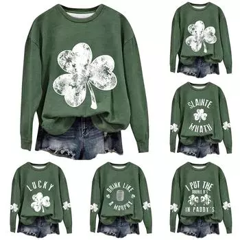 Женский повседневный свободный топ с круглым вырезом и длинными рукавами с рождественским принтом XXL