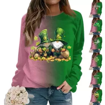 Женский повседневный свободный топ с круглым вырезом и длинными рукавами с капюшоном L армия зеленый