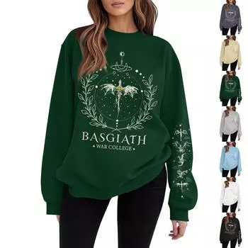 Женский повседневный свободный топ с круглым вырезом и длинными рукавами с капюшоном M чёрный