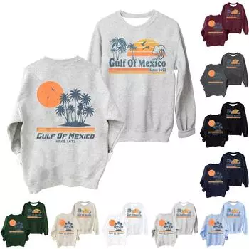 Женский повседневный свободный топ с круглым вырезом и длинными рукавами с капюшоном L чёрный