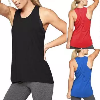 Женский повседневный свободный жилет без рукавов Raceback Back Crossing, спортивная футболка, топ