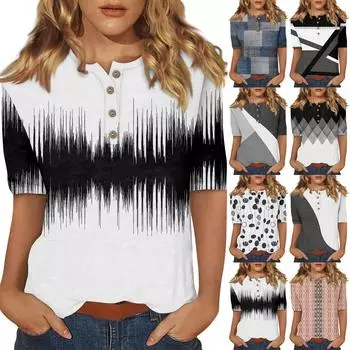 Женский повседневный топ на пуговицах с рукавом 1/2 L