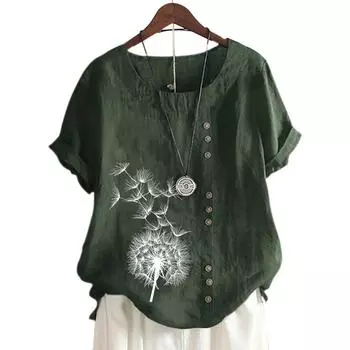 Женский повседневный топ с короткими рукавами и цветочным принтом в 11 модных цветах S белый