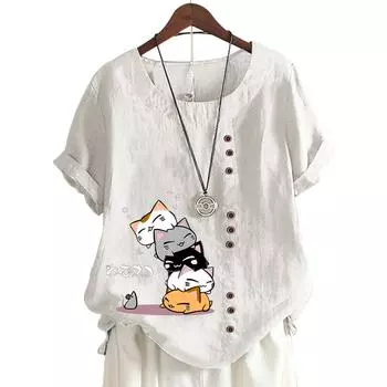 Женский повседневный топ с короткими рукавами и цветочным принтом в 11 модных цветах S кофейный