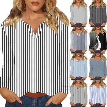 Женский повседневный топ с круглым вырезом и длинными рукавами с принтом XXXL синий