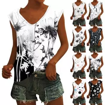 Женский повседневный топ с v-образным вырезом и принтом, свободный пуловер, футболка с короткими рукавами XXXL серый