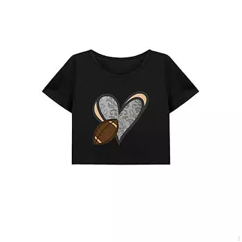 Женский повседневный укороченный топ, летняя классическая одежда, футболка с круглым вырезом для прогулок, путешествий