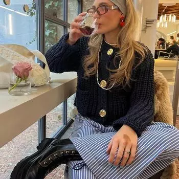 Женский повседневный вязаный кардиган с круглым вырезом и длинным рукавом, осенний модный однотонный свитер с пуговицами, однобортный трикотаж S бордовый