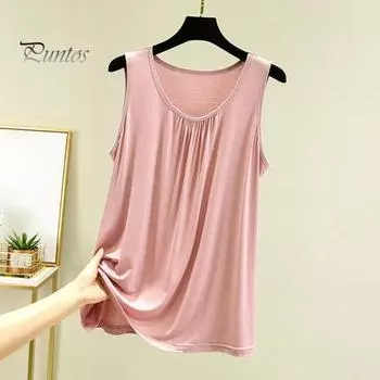 Женский повседневный жилет без рукавов с круглым вырезом, топы на бретелях, свободный крой, однотонные плиссированные спортивные топы для бега, йоги, уличная одежда M