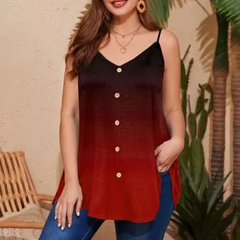 Женский повседневный жилет больших размеров с регулируемыми бретелями, топ без рукавов с V-образным вырезом XXXL