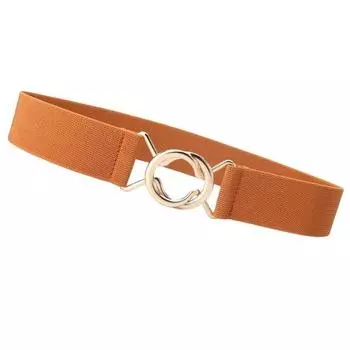 Женский простой пояс, сплошной цвет, эластичный пояс, регулируемая длина, ленивый джинсовый пояс, тонкий пояс верблюд