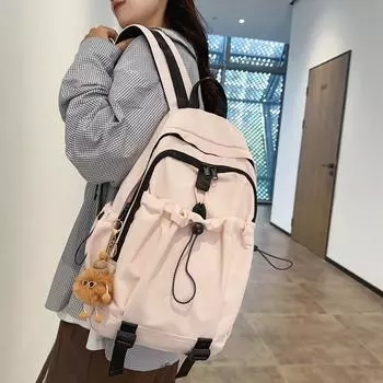 Женский простой рюкзак, нейлоновый рюкзак для пригородных поездок белый