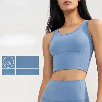 Женский противоударный жилет для йоги, спортивный бюстгальтер для тренировок по бегу, фитнес-бюстгальтер Beautiful Back S чёрный