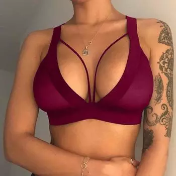 Женский прозрачный бюстгальтер, нижнее белье, женский сетчатый беспроводной бюстгальтер с эффектом пуш-ап, бюстгальтер без косточек M чёрный