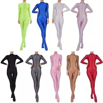 Женский прозрачный комбинезон на все тело с воротником-стойкой и длинными рукавами, дизайн для ночного клуба M/L