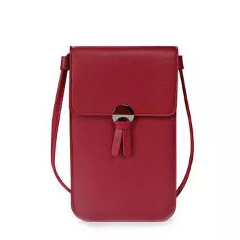 Женский прозрачный мини-чехол для телефона с сенсорным экраном, на плечевом ремне, сумка для мобильного телефона Red