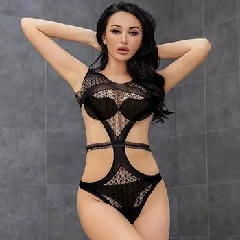 Женский прозрачный рыболовный боди, сексуальное перспективное пляжное нижнее белье, эротическое ажурное прозрачное нижнее белье XL
