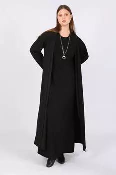 Женский прямой базовый костюм больших размеров, 2 шт. в упаковке, черный