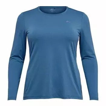 Женский прямой спортивный топ ONLY PLAY с длинными рукавами и круглым вырезом с логотипом 48/50 синий