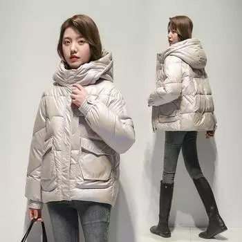 Женский пуховик 2023 года, новая зимняя яркая и модная женская утолщенная куртка с капюшоном M чёрный